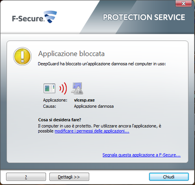 DeepGuard - Applicazione bloccata