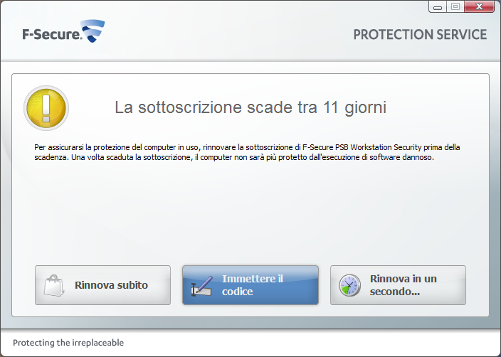 La sottoscrizione scade tra xx giorni