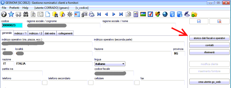 storico dati fiscali e operativi